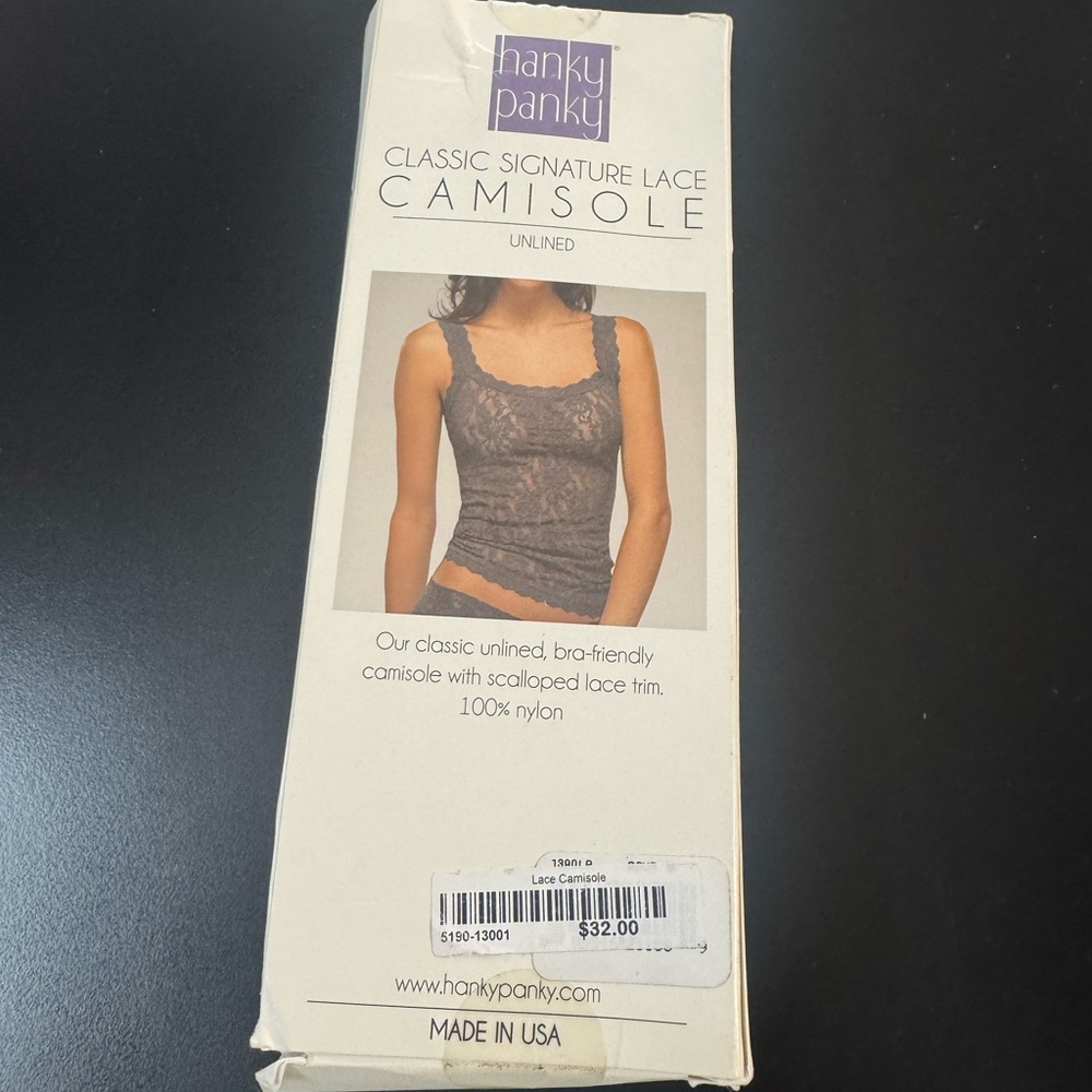 New Hanky Panky Classic Signature Lace Camisole Size Medium Unlined Purple Lace - Picture 3 of 8